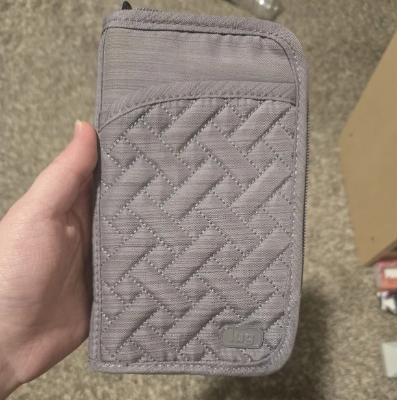 Lug Quilted Wallet in Soft Gray - Picture 1 of 5